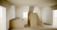 Kitchen with integrated stairs