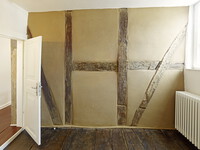 Renovation of the half-timbered walls with clay plaster