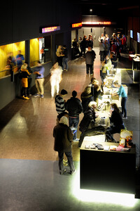 Ticket counter in the cinema foyer