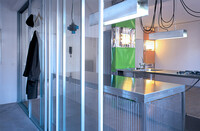 Kitchen with industrial materials