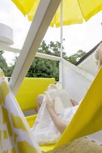 Beach chair on the roof for taking micro holidays